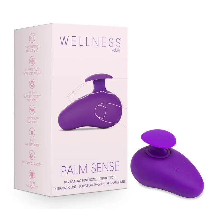 Wellness By Blush™ | Palm Sense RumboTech™ Purple UltraSilk® Vibrator – Made with Puria™ Silicone