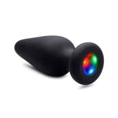 XR Brands Booty Sparks Light Up Rainbow LED Silicone Anal Plug Large