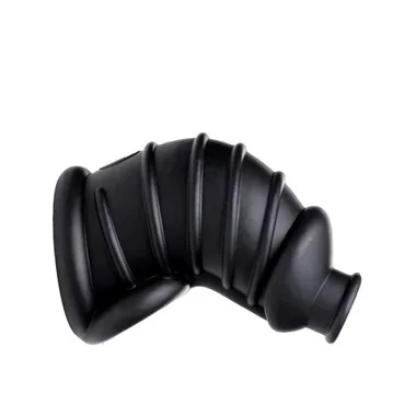 XR Brands Master Series Dark Chamber Silicone Male Chastity Device with Open Tip