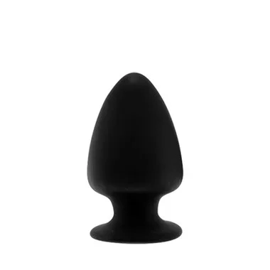 XR Brands Squeeze-It Large Squeezable Silexpan Silicone Spade-shaped Anal Plug with Suction Base